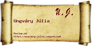 Ungváry Júlia névjegykártya